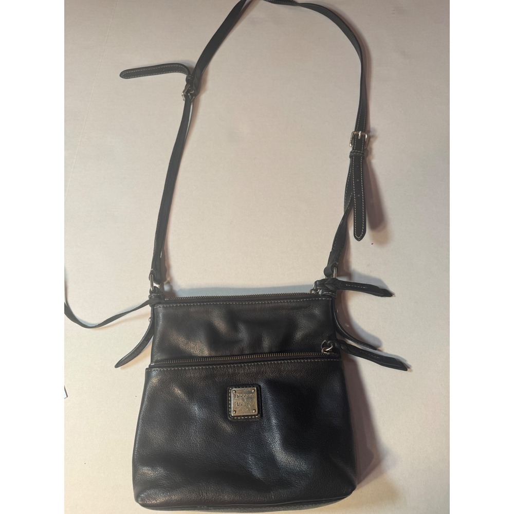 Dooney & Bourke Black Leather Triple Zip Crossbody Bag J0392581 - Picture 12 of 13